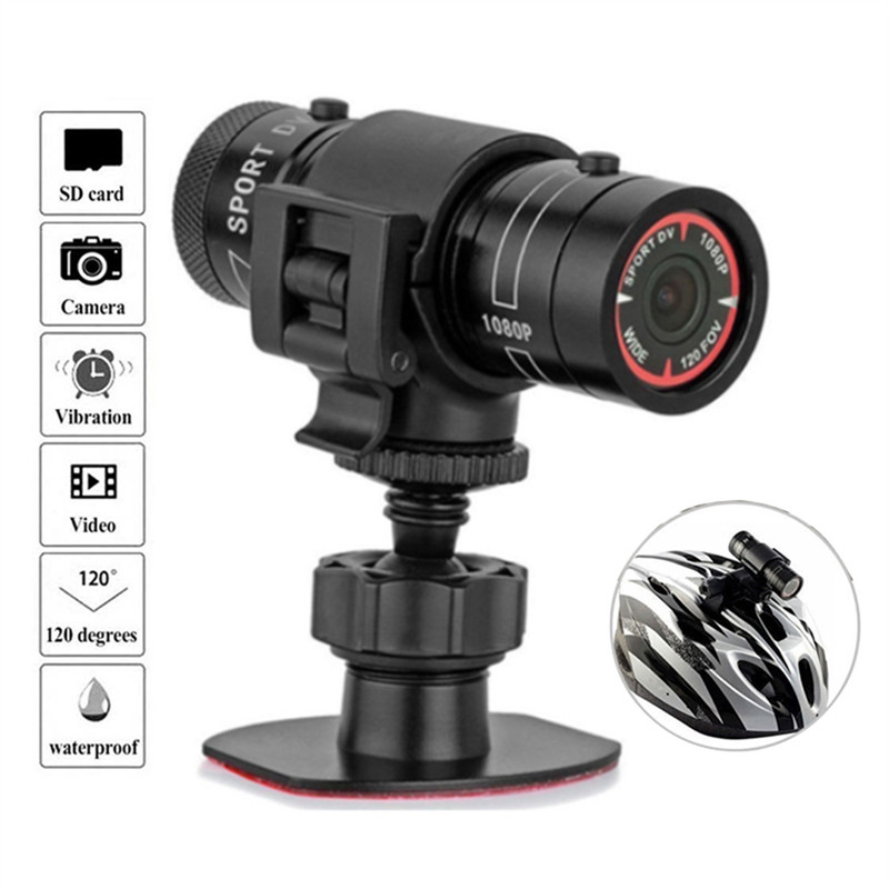AEF1-F9 Mini Sports Camera 1080P 200W Outdoor Riding Motorcycle Helmet Sports DV Camera Video