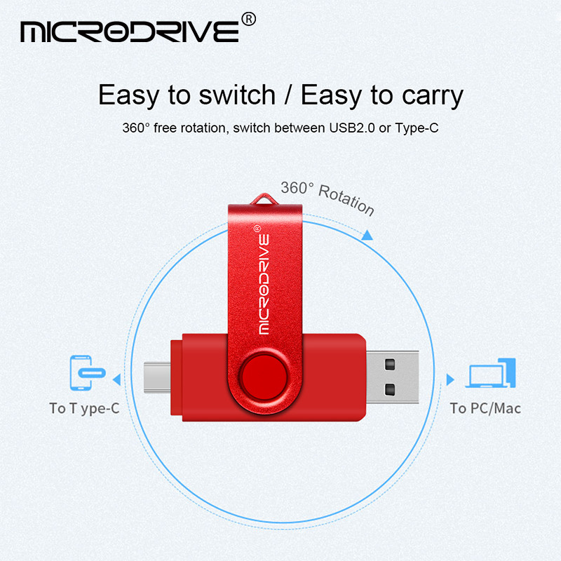 USB 2.0 TYPE C USB Flash Drive 128GB OTG 2 in 1 Pen Drive 64GB 32GB 16GB 8G USB Memory Stick U Disk