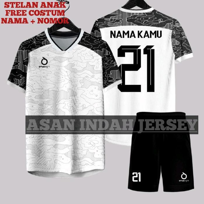 ASAN INDAH JERSEY Baju Bola Anak-Anak Jersey Futsal Desain Baru Free Nama & Nomor Punggung Banyak