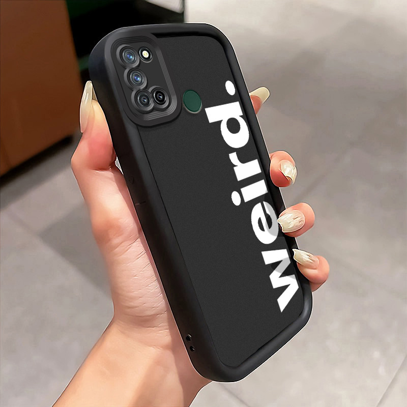 Casing Hp Realme 7i Realme C17 Case Black Minimalis Tulisan weird Kasing silikon Cesing kuat Softcas