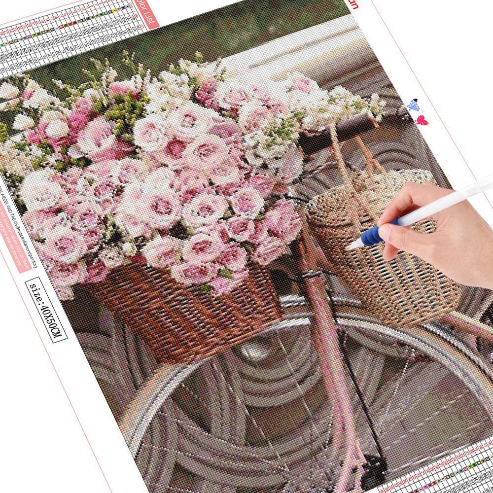 HUACAN Diamond Painting Full Square Flowers Picture Diamond Embroidery Cross Stitch Kit Diamond Mosa
