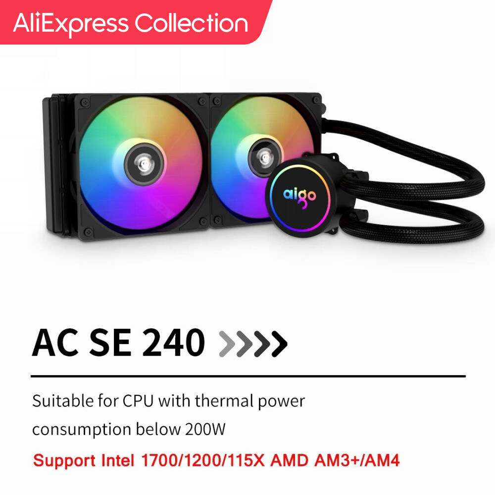AliExpress Collection Aigo Water Cooler CPU Cooling Computer RGB Water Cooling Heatsink Integrated C
