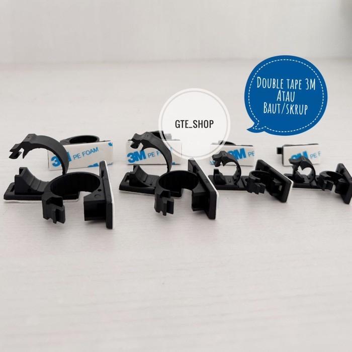 Klip Kabel Klem Penjepit Pengikat Perapih Tempel Kelem Kabel Tempel Tembok Skrup Perekat 3M Clip