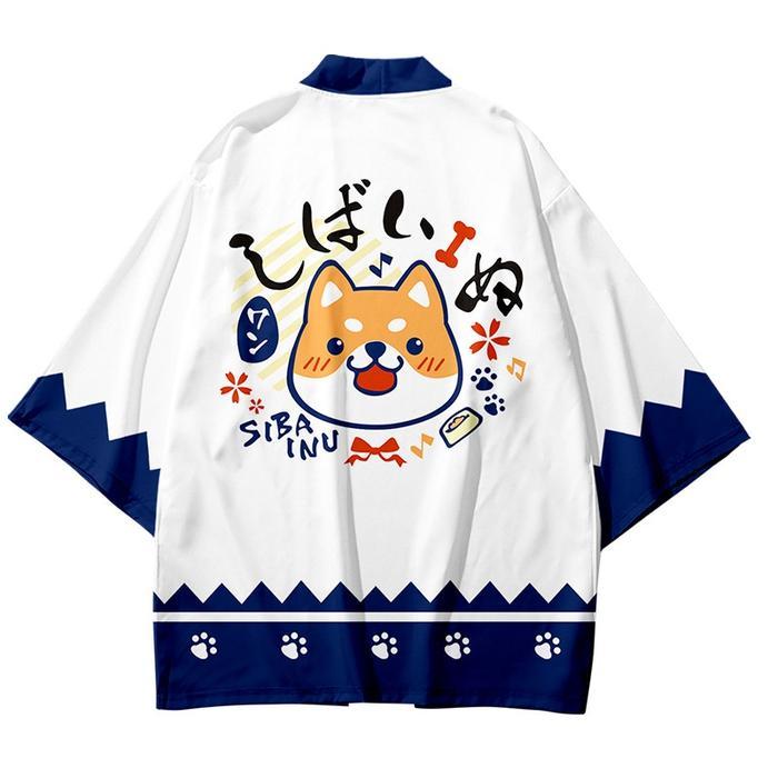 HAORI / OUTER / CARDIGAN / HAPPI / LOOSE KIMONO SHIBA INU DAN NEKO