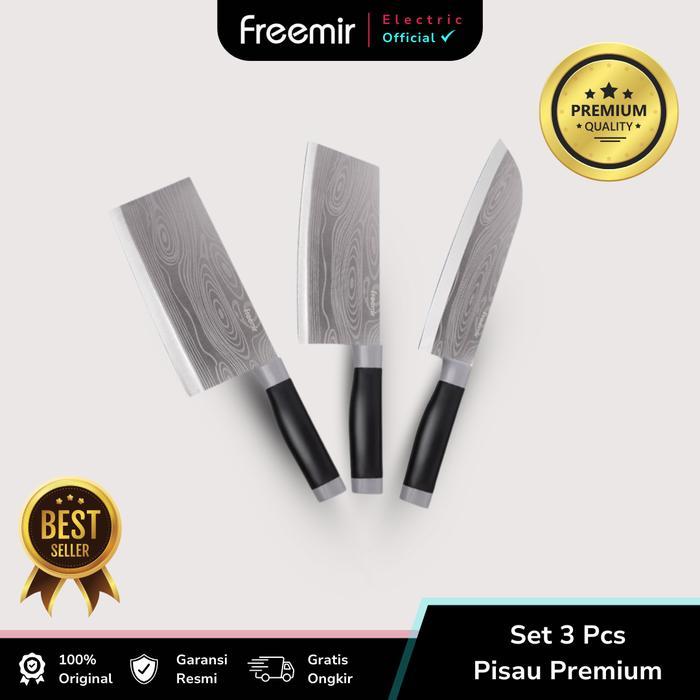 freemir Set Pisau 3 Pcs Daging Tajam Set Pisau Dapur Anti Lengket