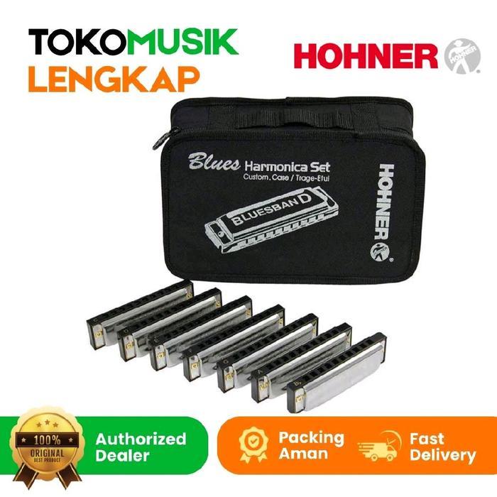 Harmonika Set 7 Key A to G Hohner Bluesband Harmonika Set With Case