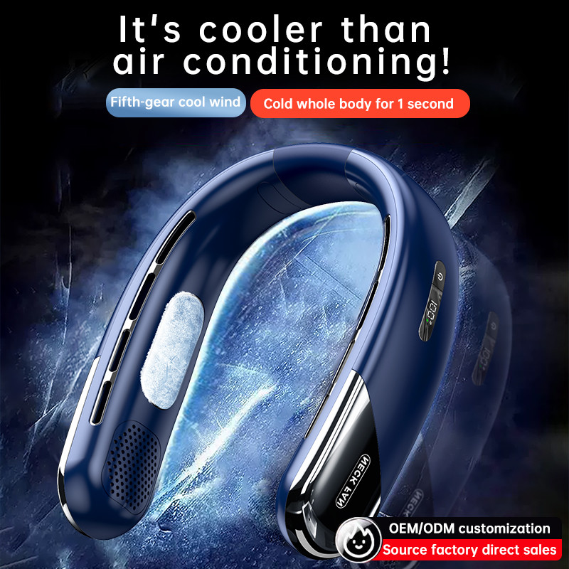 2024 New Neck Fan Portable Fan Bladeless Neck Fan Wearable Fan Cooling Fan Portable Air Conditioner