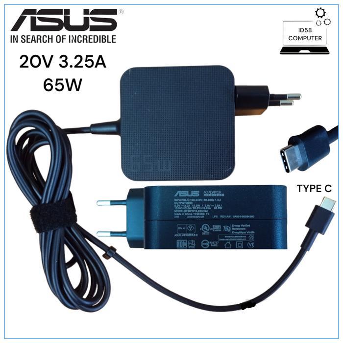 CHARGER ADAPTOR ASUS ZENBOOK 14 UM425IA 65W TYPE C ORIGINAL