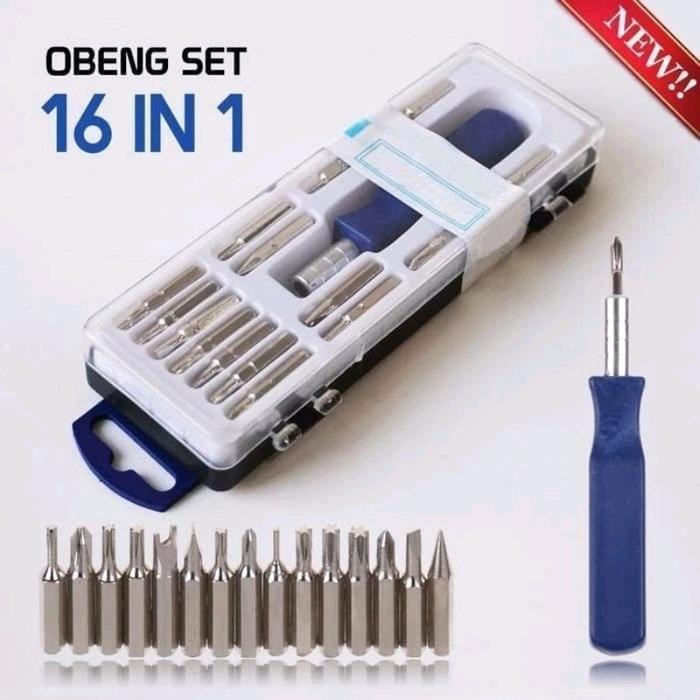 Obeng Set 16 in 1 Obeng Serbaguna / Obeng Magnet / Obeng Motor Obeng HP
