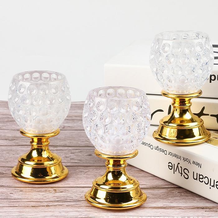 Lampu Led Lilin Portable Gelas Kristal Kado Souvenir Nikah Bday Mjrah