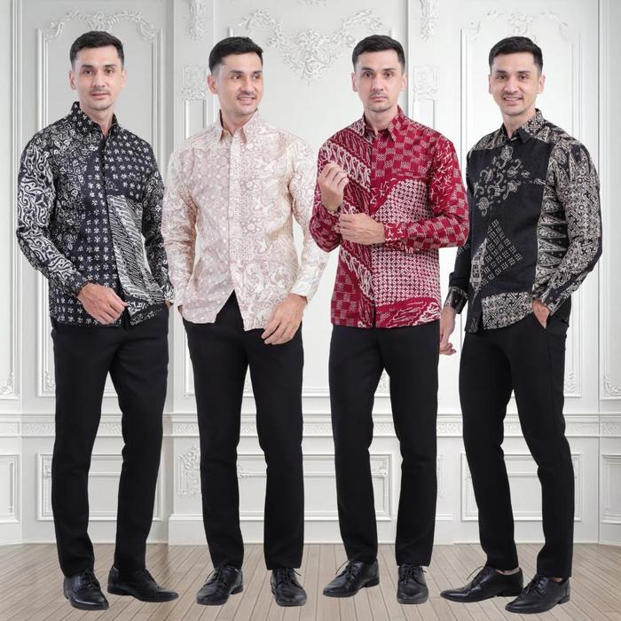 Aruna - Kemeja Batik Pria Viscose Slimfit Outfit Kondangan Couple Terlaris-Sr0126C