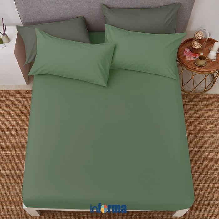 Informa Linotela 37X102 cm Sarung Guling - Hijau Mineral Sarung Bantal Pelindung Guling Sprei Kamar