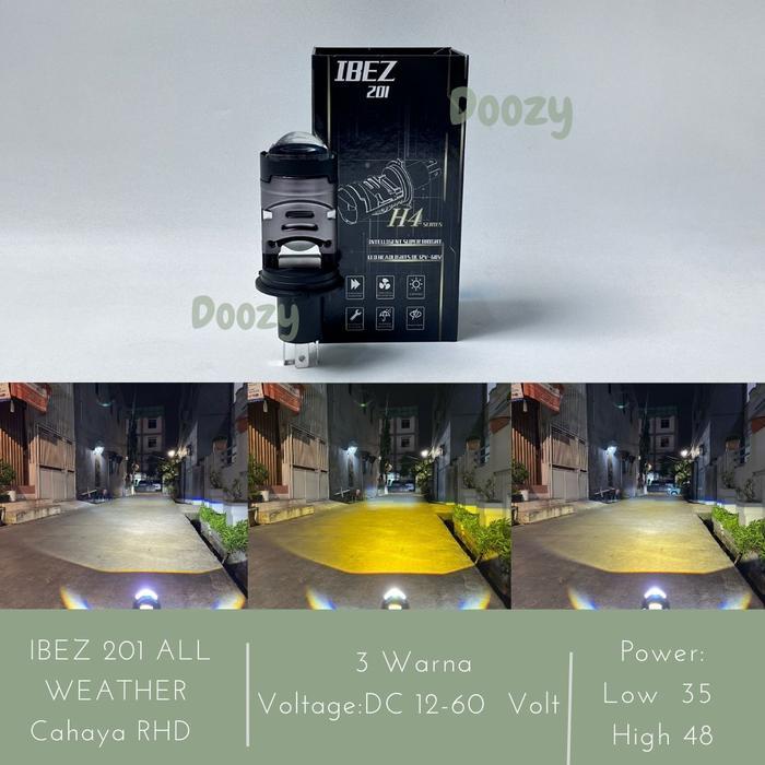 Bagus Ibez 201 Lampu Utama Soket H4 Led Body Blue Purple Lens Terlaris