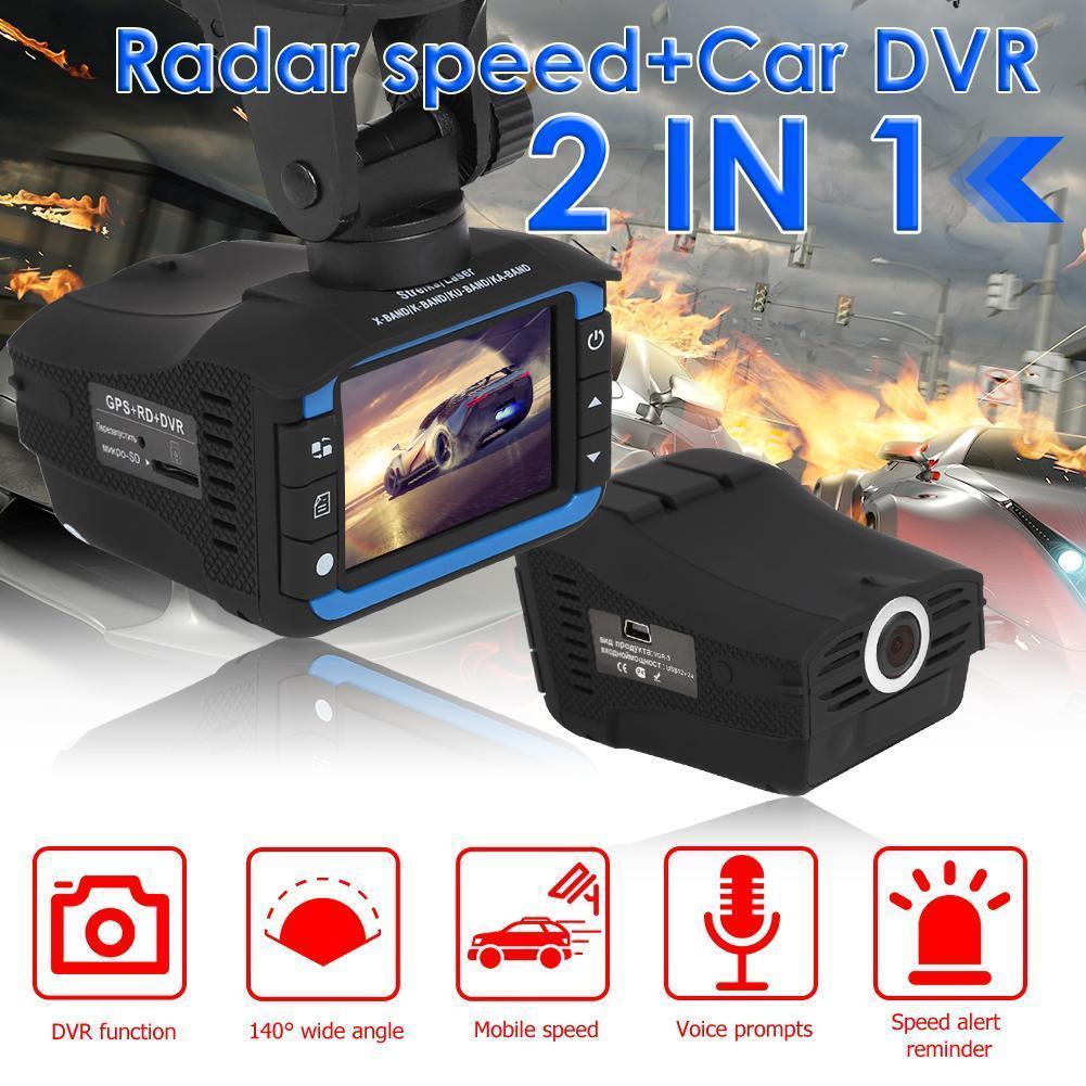 VG3 2 in 1 Detektor Radar Kamera Dasbor DVR Mobil Peringatan Suara Kecepatan Inggris Rusia