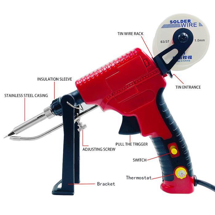 Solder Listrik Tembak Tin Gun Tweezer Adjustable Heat 60W soldering kit solder set lengkap pengatur