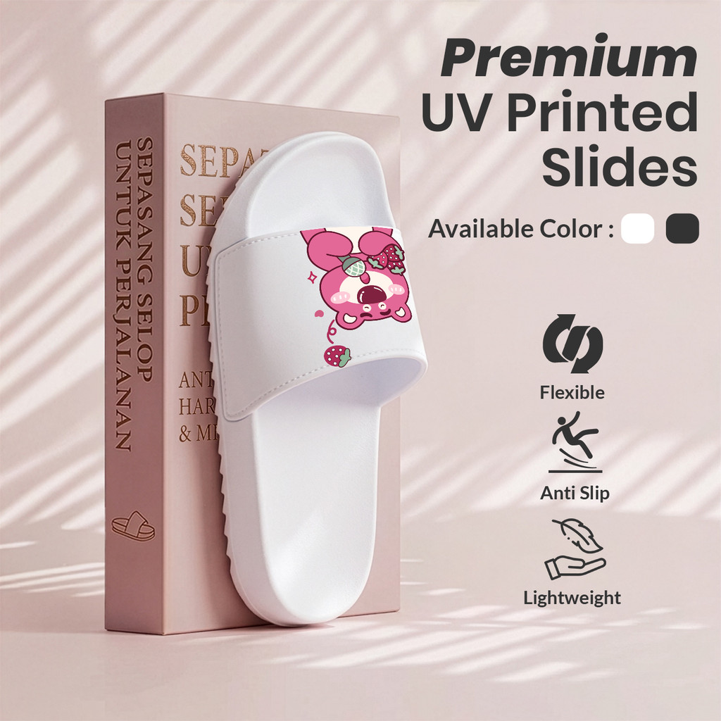 Sandal Sendal Wanita Kartun Beruang Lotso Nyaman Motif kartun Tahan lama Indoor Ringan Harga Terjang