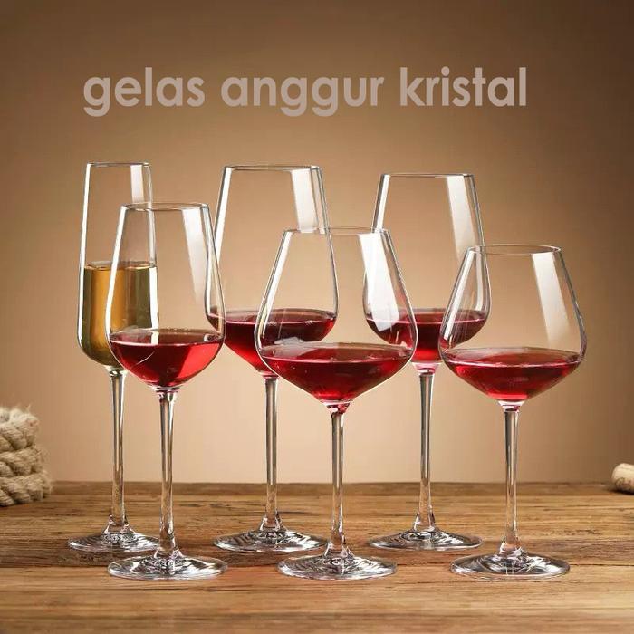 Gelas Wine Kaca Kristal Wine Goblet Red Wine Stem Glass Gelas Minum Anggur Crystal Glass Shiraz 02
