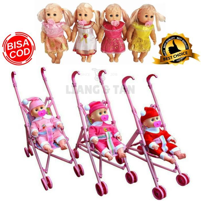 Promo Ukuran Besar Dorongan + Boneka Bayi Perempuan Bisa Nangis Murah