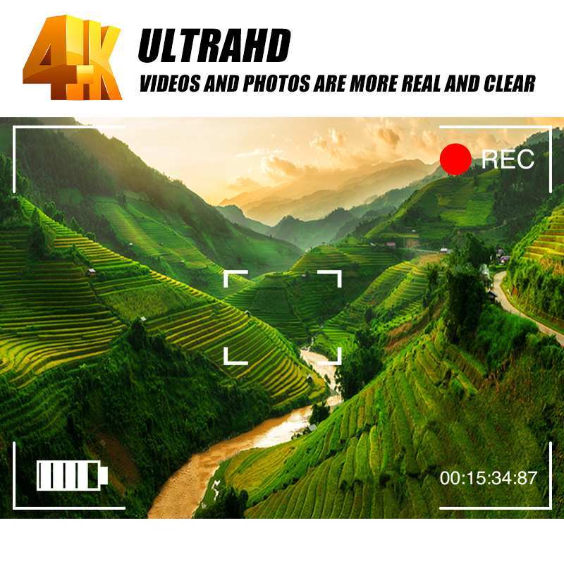 4K Ultra HD Video Camera 30MP WiFi DV Camcorder Digital Video Camera 270 Degree Rotation Touch