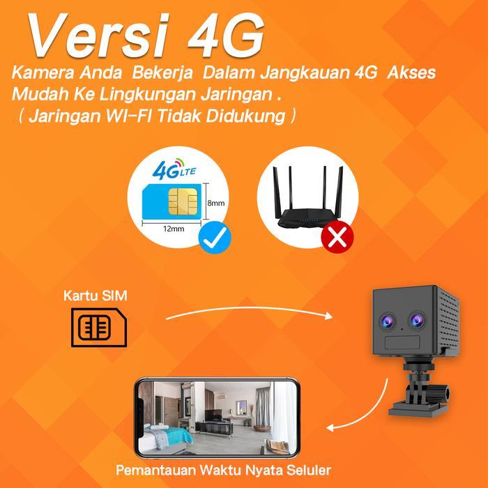 XIHANCAM 10MP Zoom 10X CCTV Mini Sim Card 4G Kamera Mini CCTV Kecil Tersembunyi Tanpa Kabel Konek HP