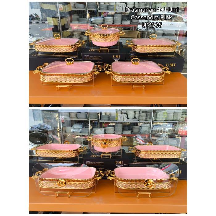 Prasmanan Keramik 4+1 UMI Motif Cassandra - Pink