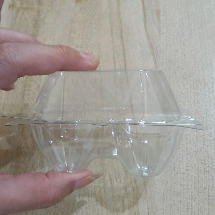 100Pcs Mika Tray Telur Isi 2 Steples / Mika Telur / Tempat Telur