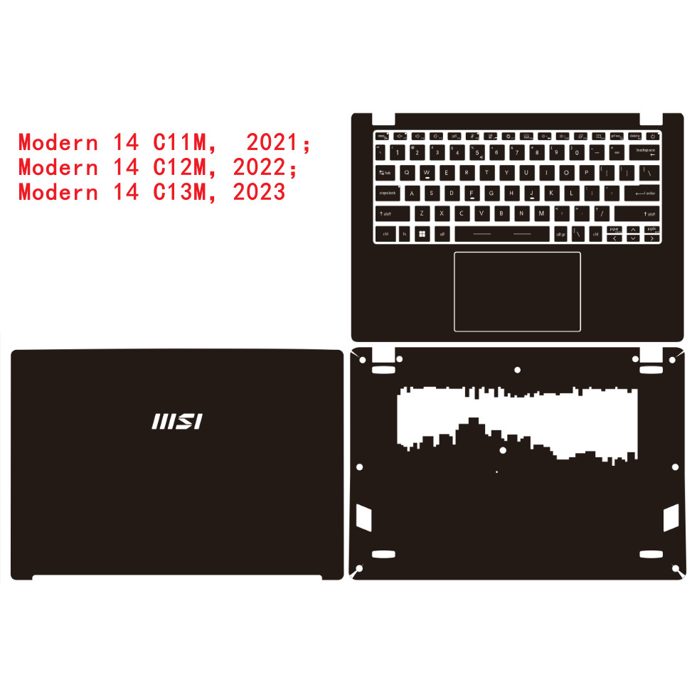 Full Body Laptop Vinyl Decal Cover Sticker Skin For MSI Modern 14 D13MG C13M C12M A10M A10R Modern