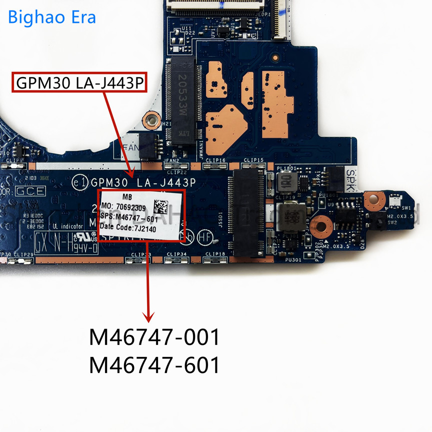 M46747-601 For HP EliteBook X360 1030 G8 1040 G8 Laptop Motherboard With I5-1145G7 i7-1185G7 CPU