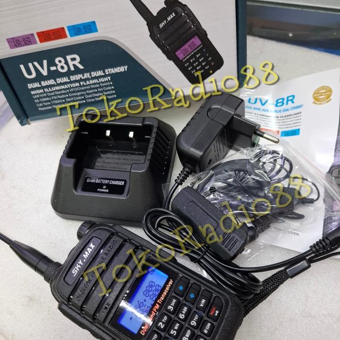 SKY-MAX HT SKY-MAX UV-8R VHF/UHF Dual Band Frekuensi 136.00-174.00 MHz & 400.00-430.00 MHz Output