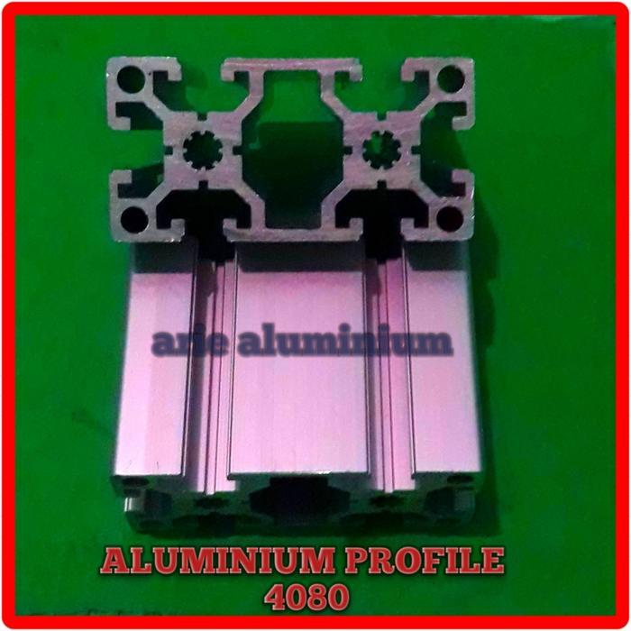 Aluminium Profile T Slot 4080 Heavy Silver Panjang 80 Cm Diskon
