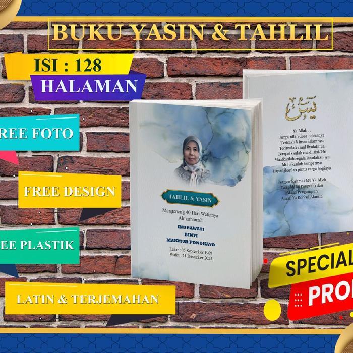 (Harga Per 20 Buku) Cetak Buku Yasin & Tahlil Custom 40/100/1000 Hari, 128 Halaman Arab &