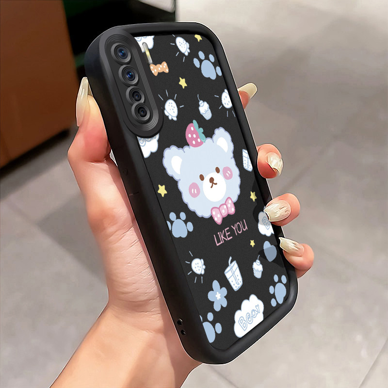 Casing Hp OPPO A91 OPPO F15 OPPO Reno 3 Case Beruang berbulu Kasing silikon Cesing bagus karet Softc