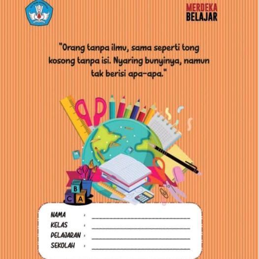 "New" Sampul Buku Kertas Coklat Kuarto Tebal 15 pcs, aesthetic, kata motivasi dan unik