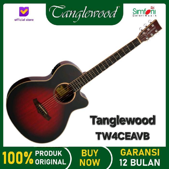 Tanglewood TW4 E AVB Gitar Akustik Super Folk Cutaway dengan Top Solid Spruce dan Finishing Autumn