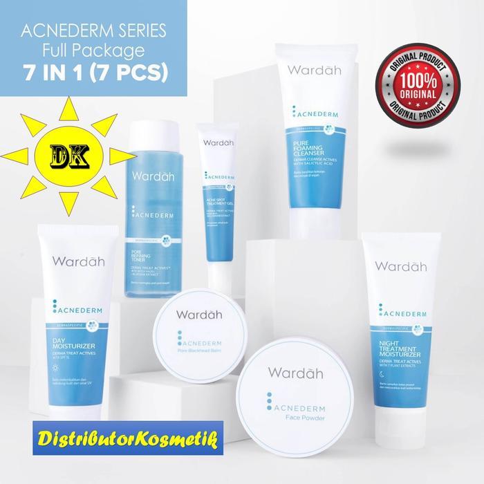 Wardah Acnederm Series (7 ITEM) - Paket Wardah Acne