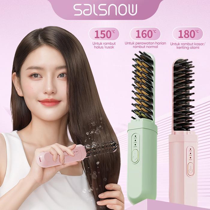 Sisir Catok Pelurus Rambut Elektrik Pelurus Hair Straightener Brush Sisir Catokan Pelurus Rambut