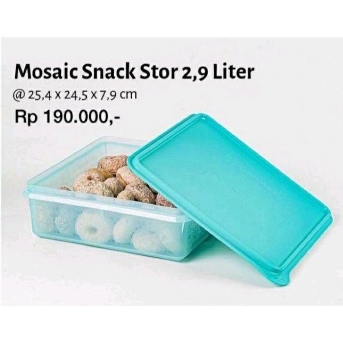 Mosaic snack n stor 1pcs tupperware / toples kue basah tupperware