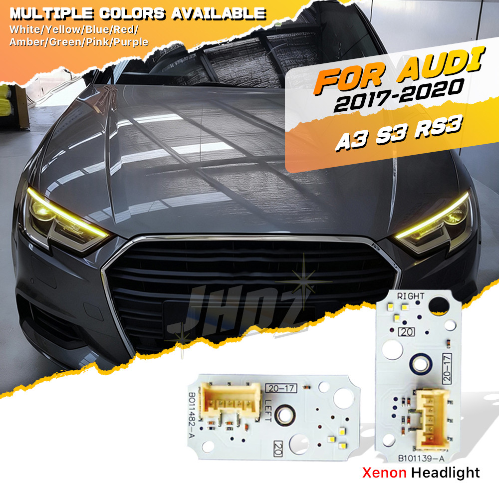 Yellow Red Blue LED DRL Board For Audi A3 S3 RS3 2017-2020 Xenon Headlight Daytime Running Light
