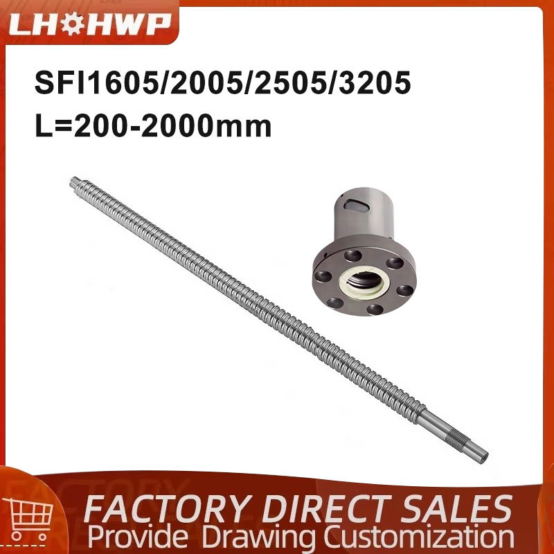 1 Set C7 BallScrew SFI1605 / SFI2005 / SFI2505 / SFI3205 Ball Screw With BallNut Roller 200mm-2000mm