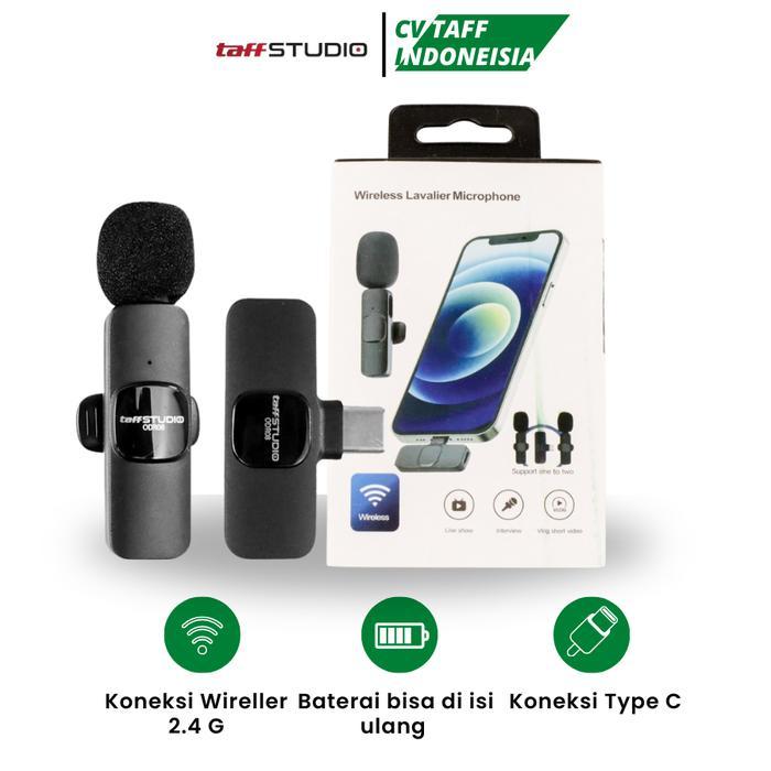 Microphone Mikrophon Mic Wireless Clip On Hp Usb Type C Lavalier Lapel