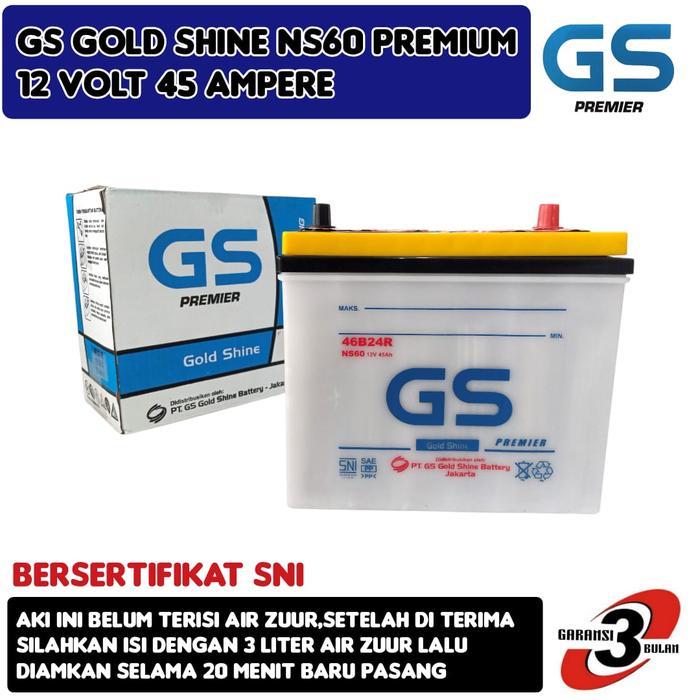 Aki Mobil Avanza/Rush/Xenia/Escudo Gs Goldshine Ns60 Premium 45 Ampere