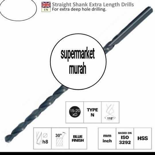 Ss Drill Long Mata Bor Besi Long 6Mmx200Mm Hss