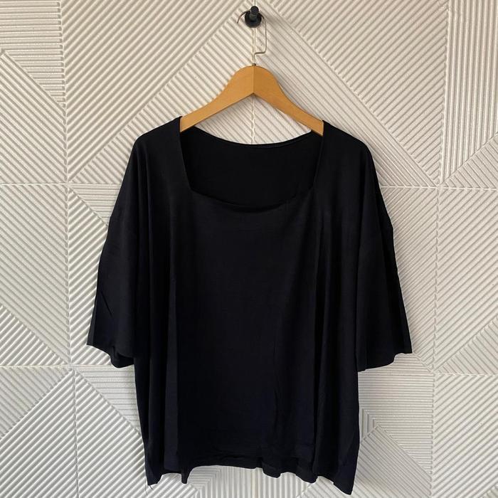 Premium Atasan Ld 140 / Kaos Polos Jumbo Big Size / Atasan Kerah Kotak Super Jumbo / Kaos Oversize