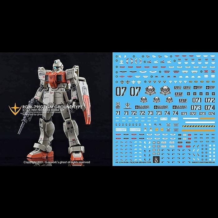 HG GM GROUND TYPE (SLAVE WRAITH TEAM CUSTOM) WATER DECAL GHOST CUSTOM