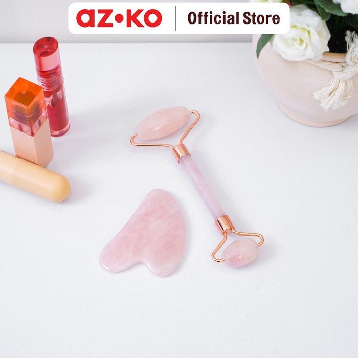 ATARU SET 2 PCS ROLLER & GUA SHA ROSE QUART