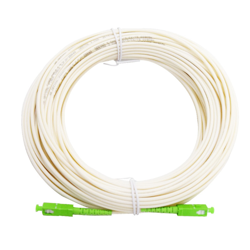 JUAL  White Fiber Optic Patch Cord SC APC Cable  PVC Jacket 3mm Fiber Optic Jumper Simplex SM specia