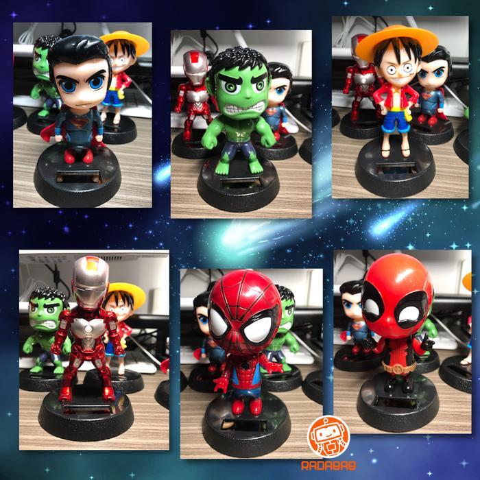 Pajangan Solar Hiasan Dashboard Mobil Superhero - Anime / Marvel / Dc