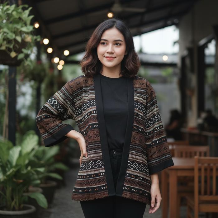 Outer Kardigan Wanita Model Kimono Jumbo Terbaru cardigan korea