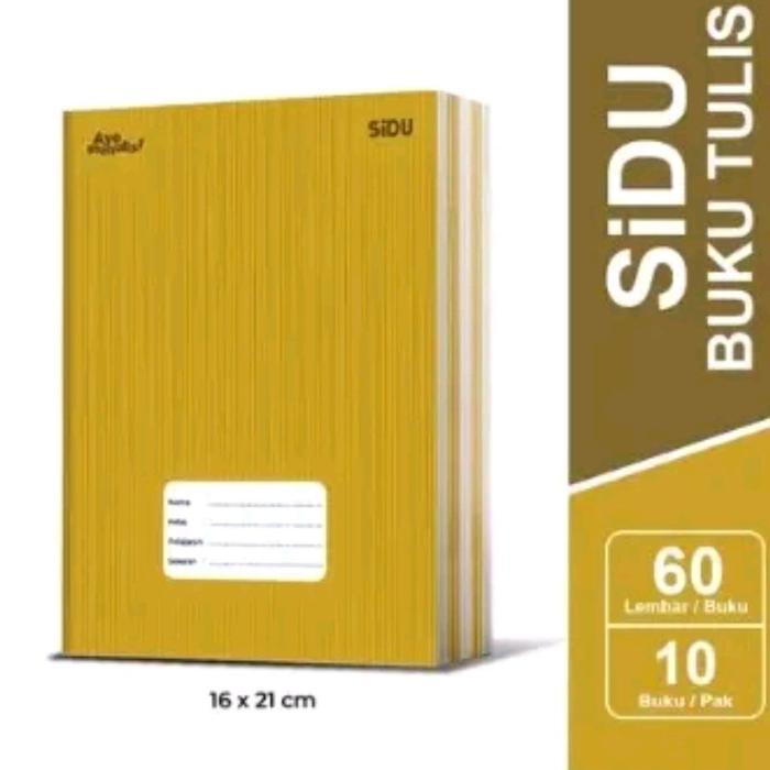 Buku tulis SIDU sampul coklat 60 lembar / SIDU kraft 60 lembar ( 1 pack isi 10 buku)