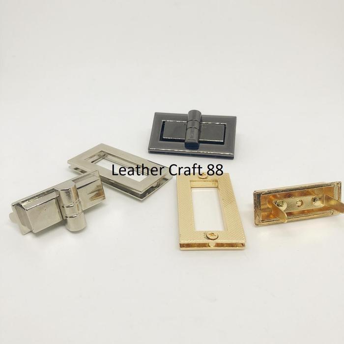 Kunci Tas Kotak/ Kunci Putar / Kancing Putar 4,5 Cm